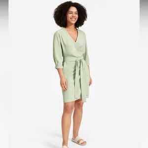 EVERLANE The Japanese GoWeave Long-Sleeve Mini Wrap Dress SZ 8 Like New
